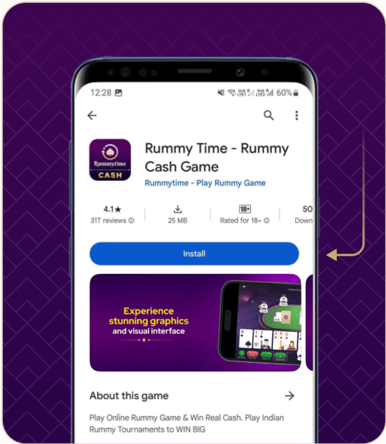 Installing Real Cash Rummy App from Google Play Store Step 3